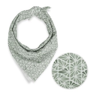 Bavlněný šátek Sandra SA-627 Pastelově zelená mozaika na bílém - Biante.cz