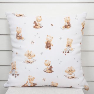 Dětský bavlněný povlak na polštář Sandra SA-732 Medvědí miminka na bílém - Biante.cz