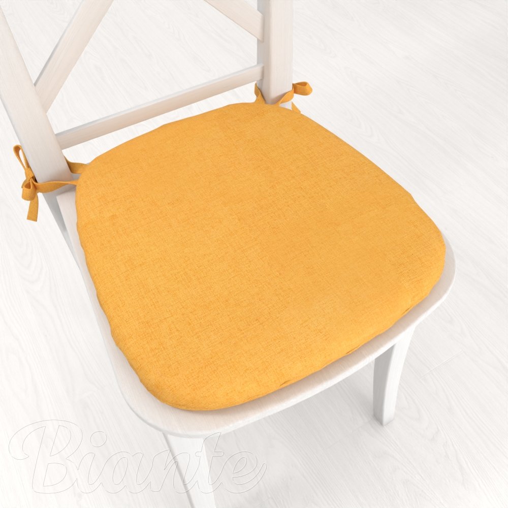 Oblý podsedák BKW-211 Horčicový žíhaný - 39x37x3 cm - Biante.sk