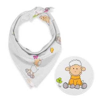 Detská bavlnená šatka Sandra SA-728 Veselé ovečky na bielom - Biante.sk