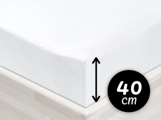 Jersey napínacie prestieradlo na extra vysoký matrac JR-031 Biele - Biante.sk Jersey napínacie prestieradlo na extra vysoký matrac JR-031 Biele - Biante.sk