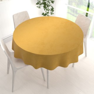Sametový kulatý ubrus Velvet Premium SVP-009 Hořčicový - detail 1 - Biante.cz Sametový kulatý ubrus Velvet Premium SVP-009 Hořčicový - detail 1 - Biante.cz