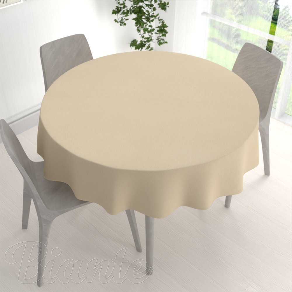 Dekoračný okrúhly obrus BKU-108 Krémovo béžový - detail 1 - Biante.sk