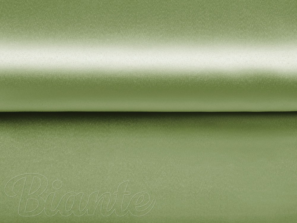 Látka polyesterový satén LUX-L051 Olivově zelená - šířka 150 cm - detail 4 - Biante.cz