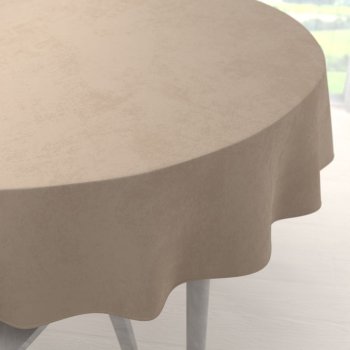 Sametový kulatý ubrus Velvet Premium SVP-042 Béžovohnědý - Biante.cz