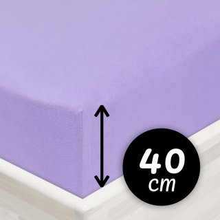 Jersey napínací prostěradlo na extra vysokou matraci JR-012 Levandulové - Biante.cz