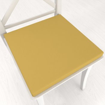 Čtvercový podsedák Rongo RG-098 Hořčicový - 38x38x3 cm - Biante.cz