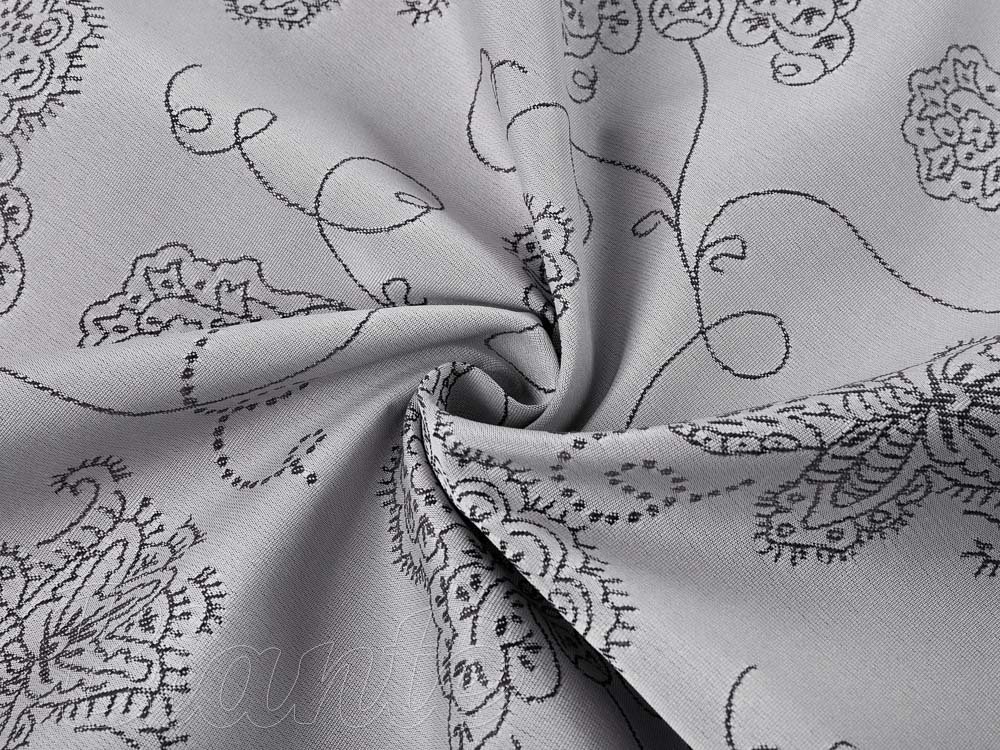 Teflonová látka na ubrusy TF-083 Květované ornamenty na šedém - šířka 170 cm - detail 3 - Biante.cz Teflonová látka na ubrusy TF-083 Květované ornamenty na šedém - šířka 170 cm - detail 3 - Biante.cz