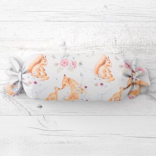 Dětský polštář válec bonbon Sandra SA-694 Veverky a lišky mezi květinami na bílém - Biante.cz Dětský polštář válec bonbon Sandra SA-694 Veverky a lišky mezi květinami na bílém - Biante.cz