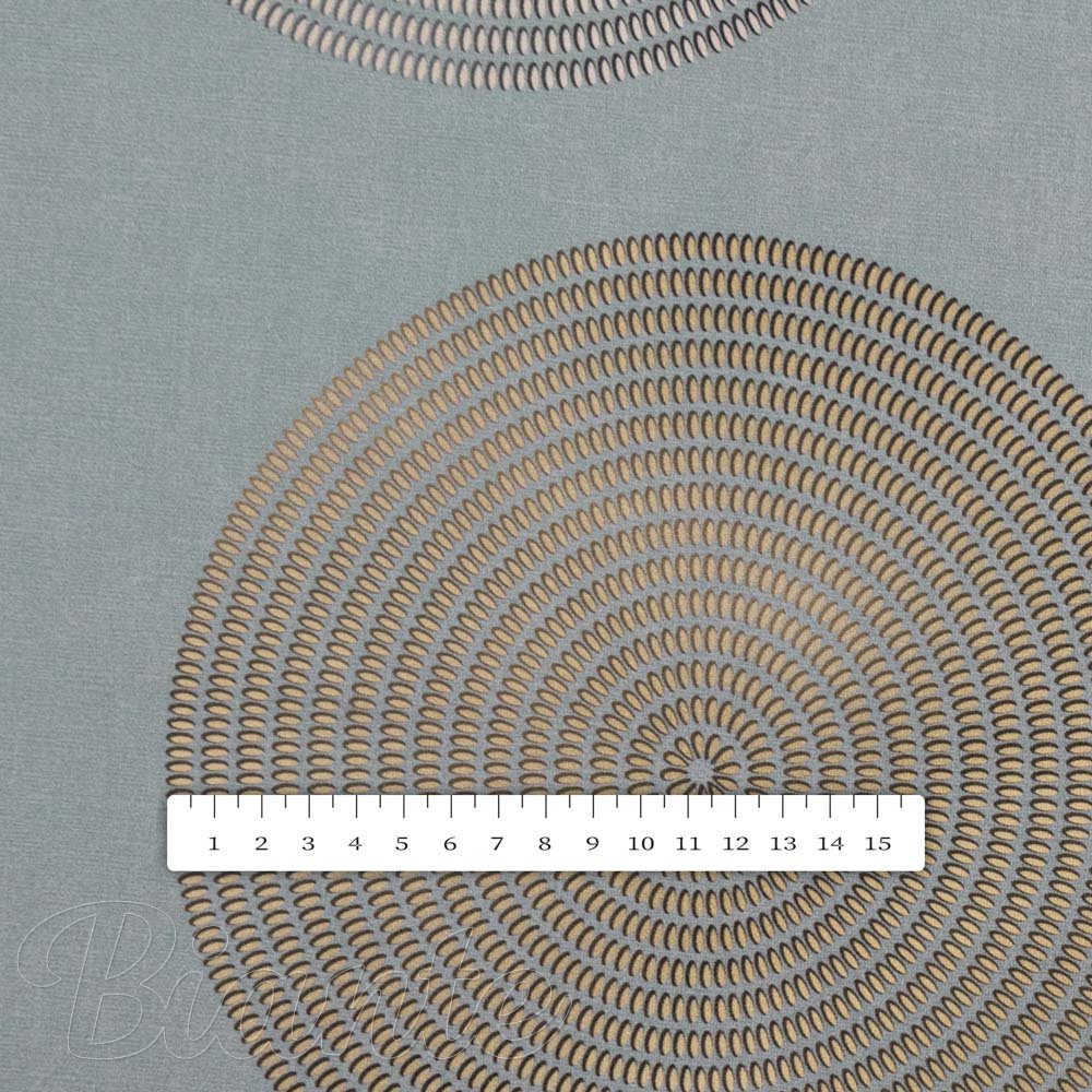 Sametová látka Tamara TMR-058 Designové kruhy na modrošedém - šířka 150 cm - detail 2 - Biante.cz