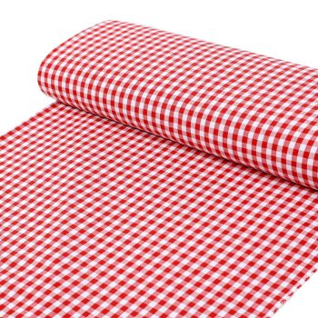 Bavlněná látka Olivia OL-008 Červeno-bílá kostka malá - šířka 150 cm - detail 1 - Biante.cz