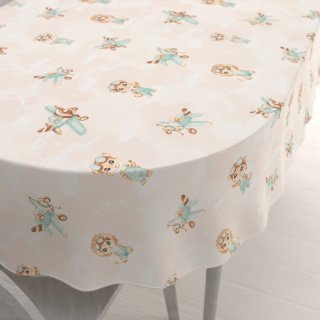 Dětský bavlněný oválný ubrus Sandra SA-686 Lvíčata s letadýlky na světle béžovém - Biante.cz Dětský bavlněný oválný ubrus Sandra SA-686 Lvíčata s letadýlky na světle béžovém - Biante.cz