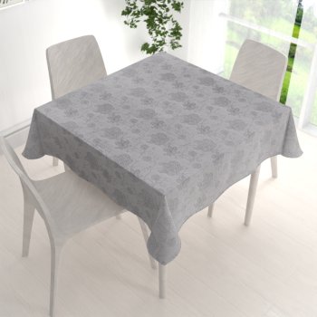Teflonový čtvercový ubrus TF-083 Květované ornamenty na šedém - detail 1 - Biante.cz Teflonový čtvercový ubrus TF-083 Květované ornamenty na šedém - detail 1 - Biante.cz