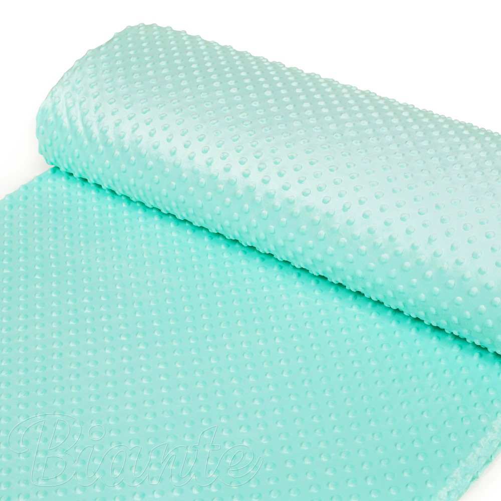 Dětská látka Minky 3D puntíky MKP-003 Mintová - šířka 150 cm - detail 2 - Biante.cz