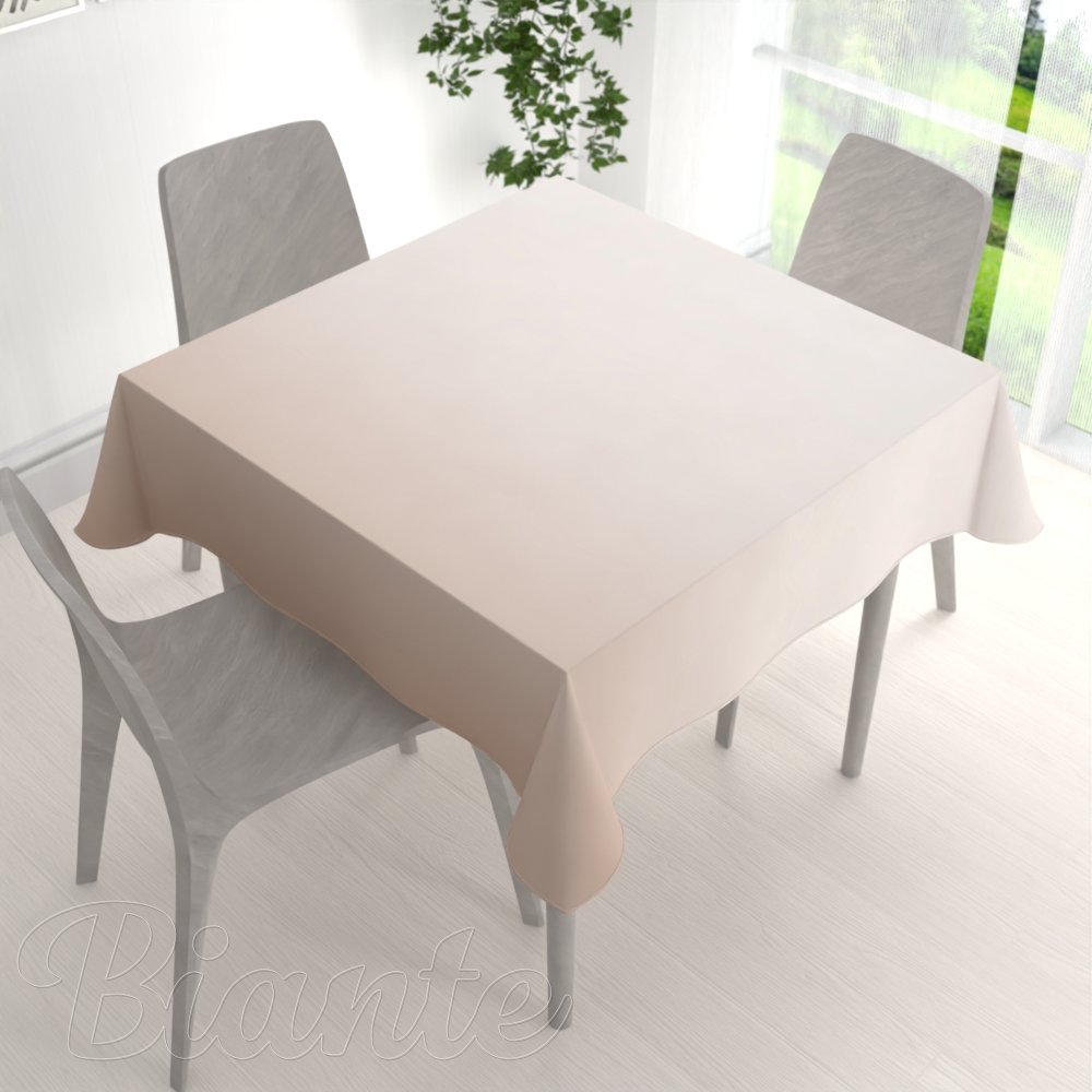 Velký teflonový čtvercový ubrus TF-096 Pudrově béžový bez vzoru - detail 1 - Biante.cz