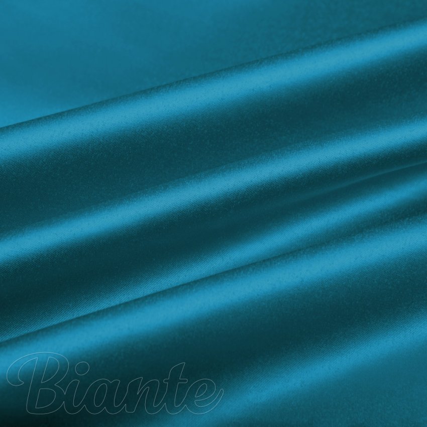 Látka polyesterový satén LUX-021 Petrolejově modrá - šířka 150 cm - Biante.cz