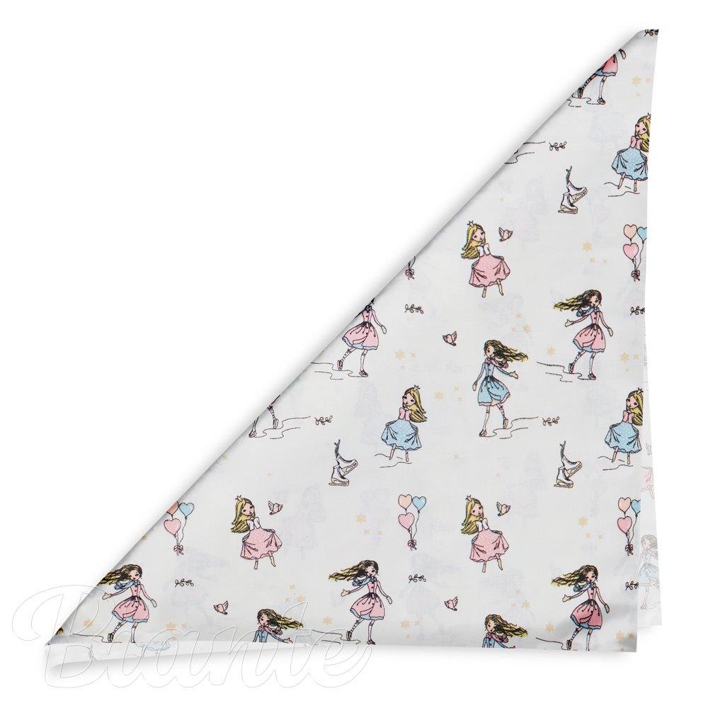Dětský bavlněný šátek Sandra SA-261 Krasobruslařky na krémovém - detail 1 - Biante.cz