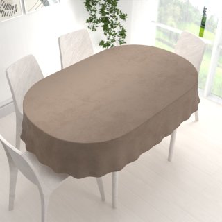Sametový oválný ubrus Velvet Premium SVP-005 Světle hnědý - detail 1 - Biante.cz