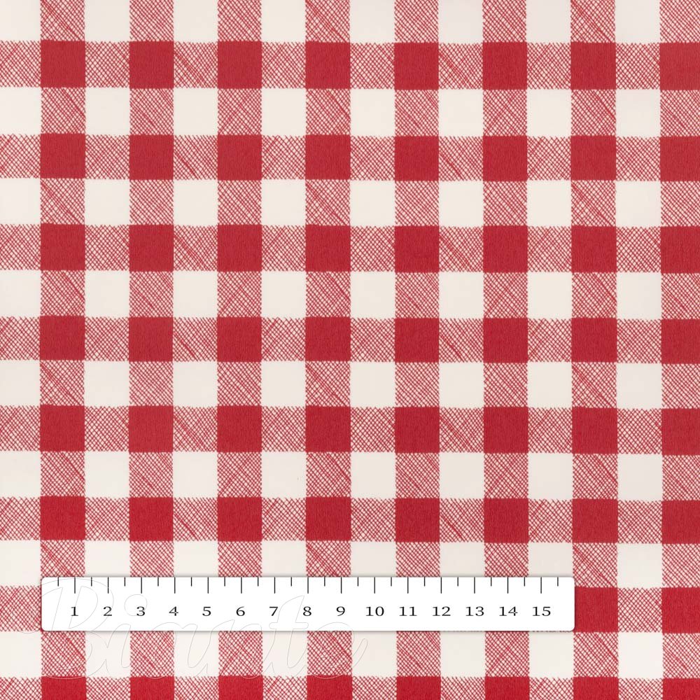 PVC ubrus Červeno-bílá kostička 12x12 mm PV-109 - metráž š. 140 cm - detail 2 - Biante.cz