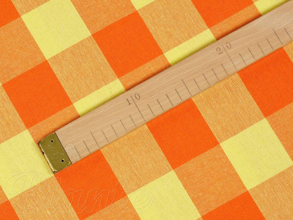 Bavlněná látka Olivia OL-003 Oranžovo-žlutá kostka velká - šířka 150 cm - detail 5 - Biante.cz