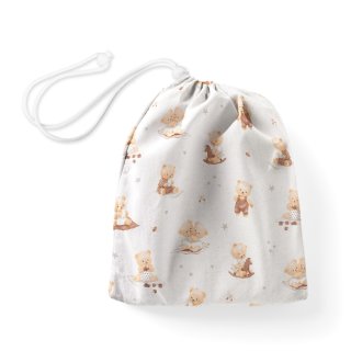 Bavlnený vak/vrecko na prezuvky Sandra SA-732 Medvedie bábätká na bielom - Biante.sk