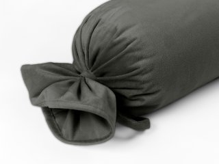 Zamatový vankúš valec bonbon Velvet Prémium SVP-021 Tmavo sivozelený - detail 1 - Biante.sk
