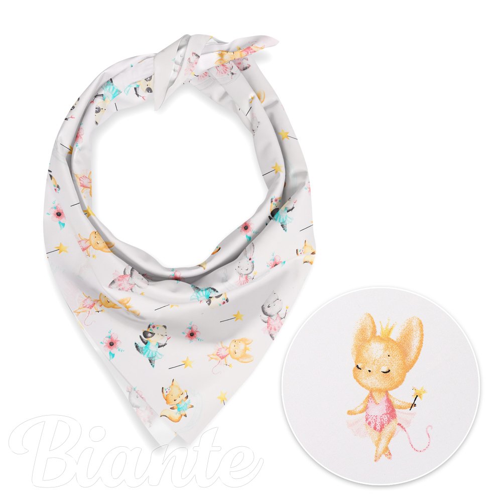 Dětský bavlněný šátek Sandra SA-671 Zvířátka baletky na bílém - Biante.cz