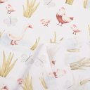 Dětská bavlněná látka/plátno Sandra SA-752 Slepičky a husy na bílém - šířka 160 cm - detail 4 - Biante.cz
