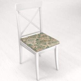 Sametový čtvercový podsedák Tamara TMR-049 Hnědo-zelený zámecký vzor na světle hnědém - 38x38x3 cm - detail 1 - Biante.cz Sametový čtvercový podsedák Tamara TMR-049 Hnědo-zelený zámecký vzor na světle hnědém - 38x38x3 cm - detail 1 - Biante.cz