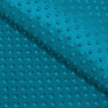 Dětská látka Minky TOP 3D puntíky MKP-056 Mořská modrá - šířka 170 cm - Biante.cz
