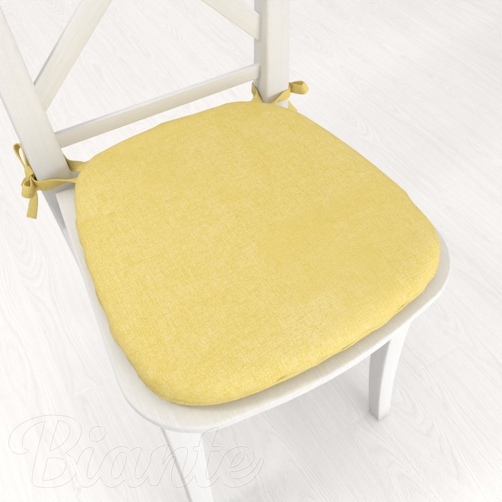 Oblý podsedák BKW-209 Žlutozelený žíhaný - 39x37x3 cm - Biante.cz