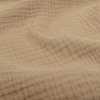 Mušelín dvojitá gázovina MSN-024 Pískově béžová - metráž šířka 160 cm - detail 1 - Biante.cz