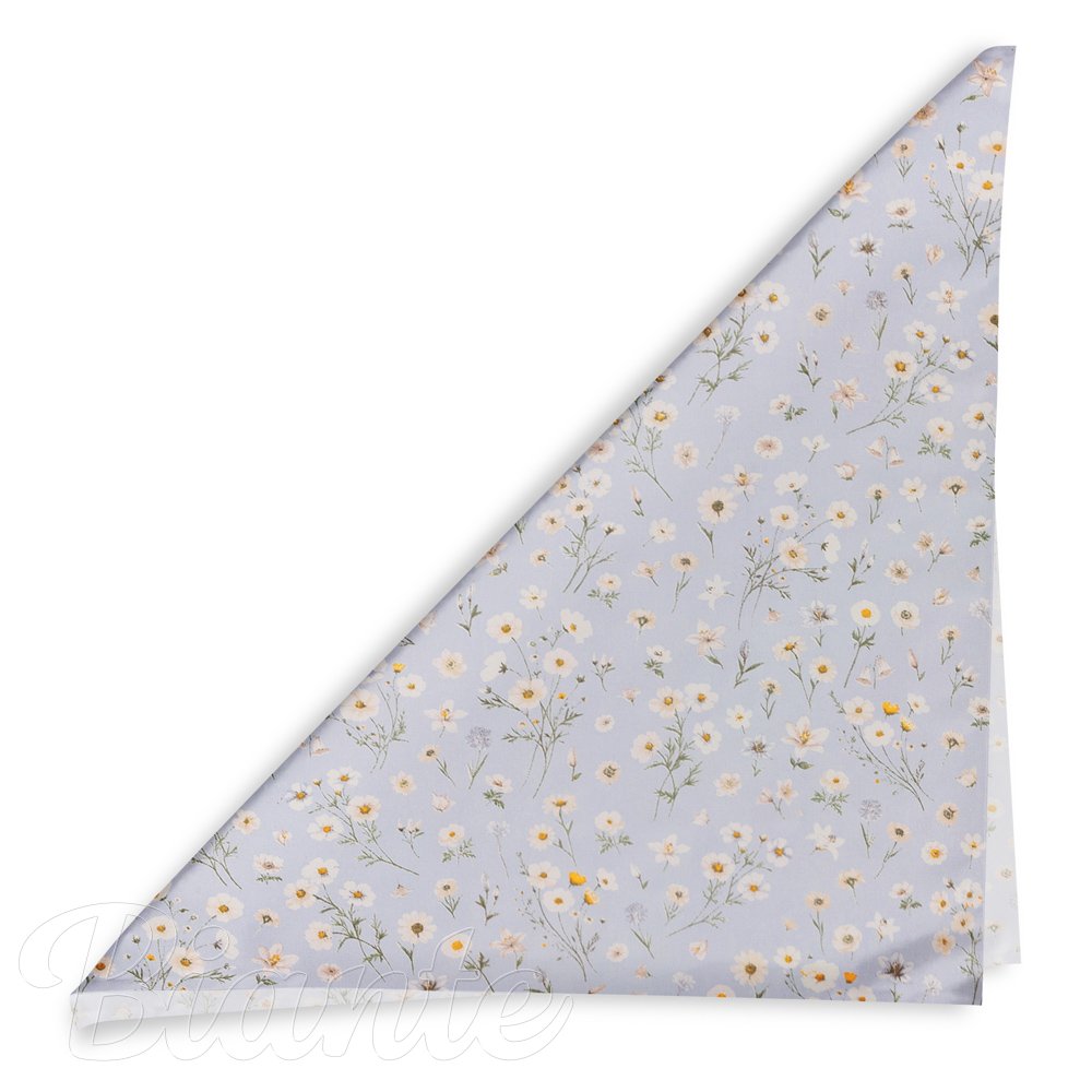 Bavlněný šátek Sandra SA-617 Kopretinky na světle modrém - detail 1 - Biante.cz