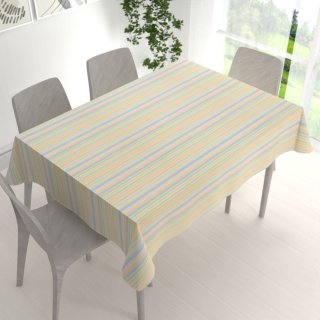 Bavlněný obdélníkový ubrus Sandra SA-734 Pastelově barevné proužky - detail 1 - Biante.cz