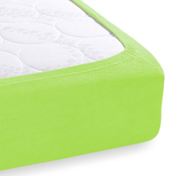 Froté napínací prostěradlo na vysokou matraci FR-019 Zářivě zelené - detail 1 - Biante.cz Froté napínací prostěradlo na vysokou matraci FR-019 Zářivě zelené - detail 1 - Biante.cz
