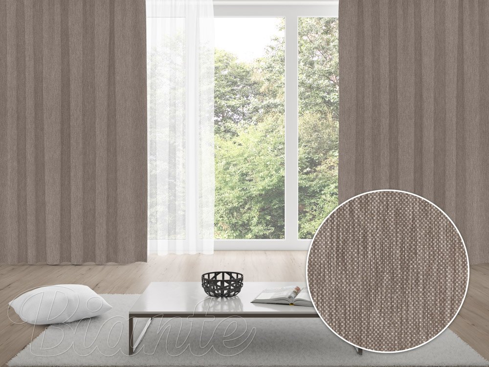 100% zatemňovací závěs Blackout BKM-303 Šedohnědý melír - šířka 140 cm - Biante.cz