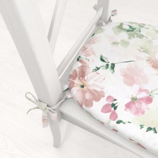 Oblý podsedák PM-018 Maľované kvety na zelenom - 39x37x3 cm - detail 1 - Biante.sk