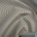 Sametová látka Tamara TMR-058 Designové kruhy na modrošedém - šířka 150 cm - detail 7 - Biante.cz