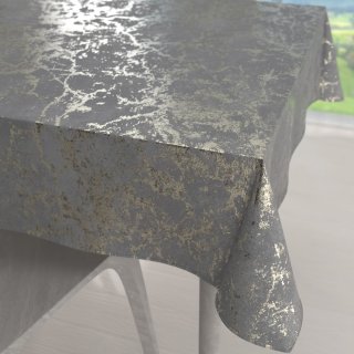 Velký sametový čtvercový ubrus Isabela IBL-015 Zlatý mramor na světle šedém - Biante.cz