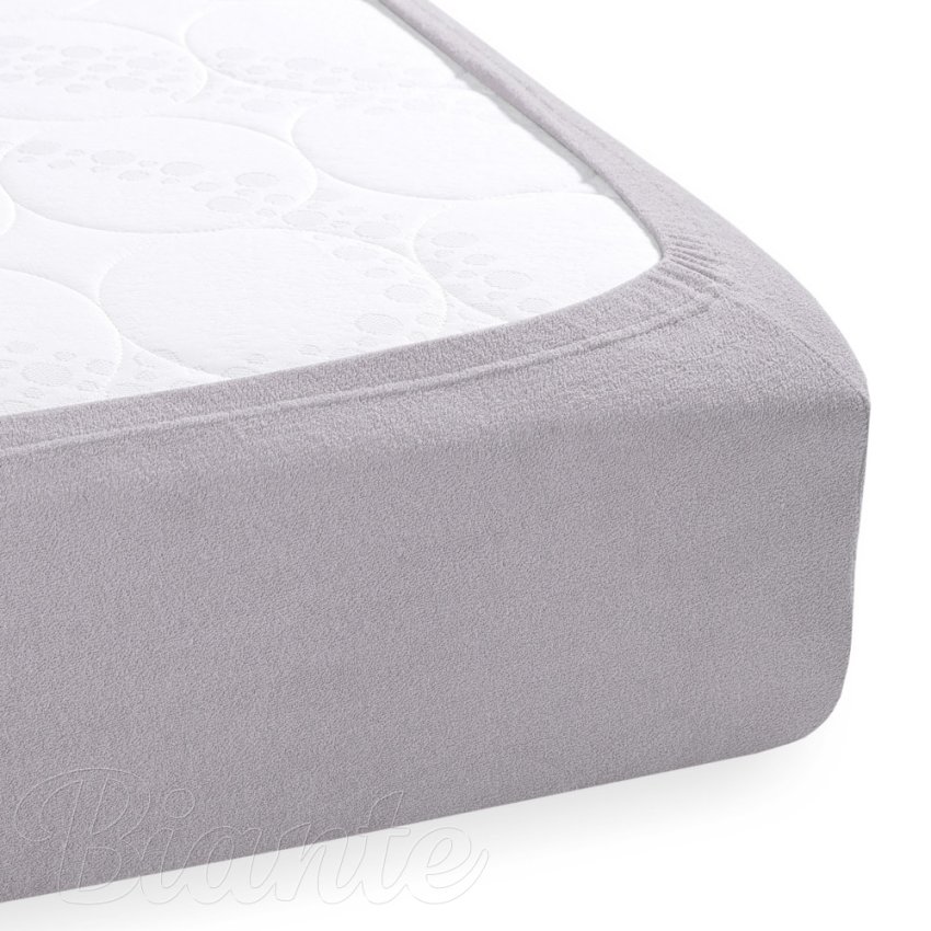 Froté napínací prostěradlo na extra vysokou matraci FR-028 Světle šedé - detail 1 - Biante.cz