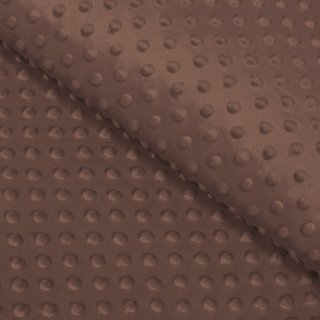 Dětská látka Minky TOP 3D puntíky MKP-052 Čokoládově hnědá - šířka 170 cm - Biante.cz
