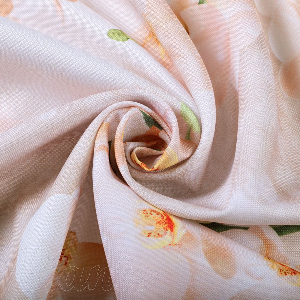 Teflonová látka na ubrusy TF-045 Orchideje na béžovém - šířka 150 cm - detail 2 - Biante.cz
