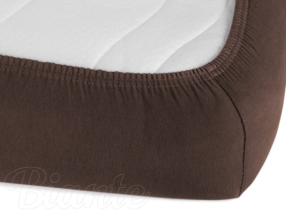 Jersey napínací prostěradlo JR-026 Čokoládově hnědé - detail 1 - Biante.cz