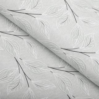 Dekorační látka Leona LN-165 Pnoucí lístky na šedém - šířka 140 cm a 280 cm - Biante.cz