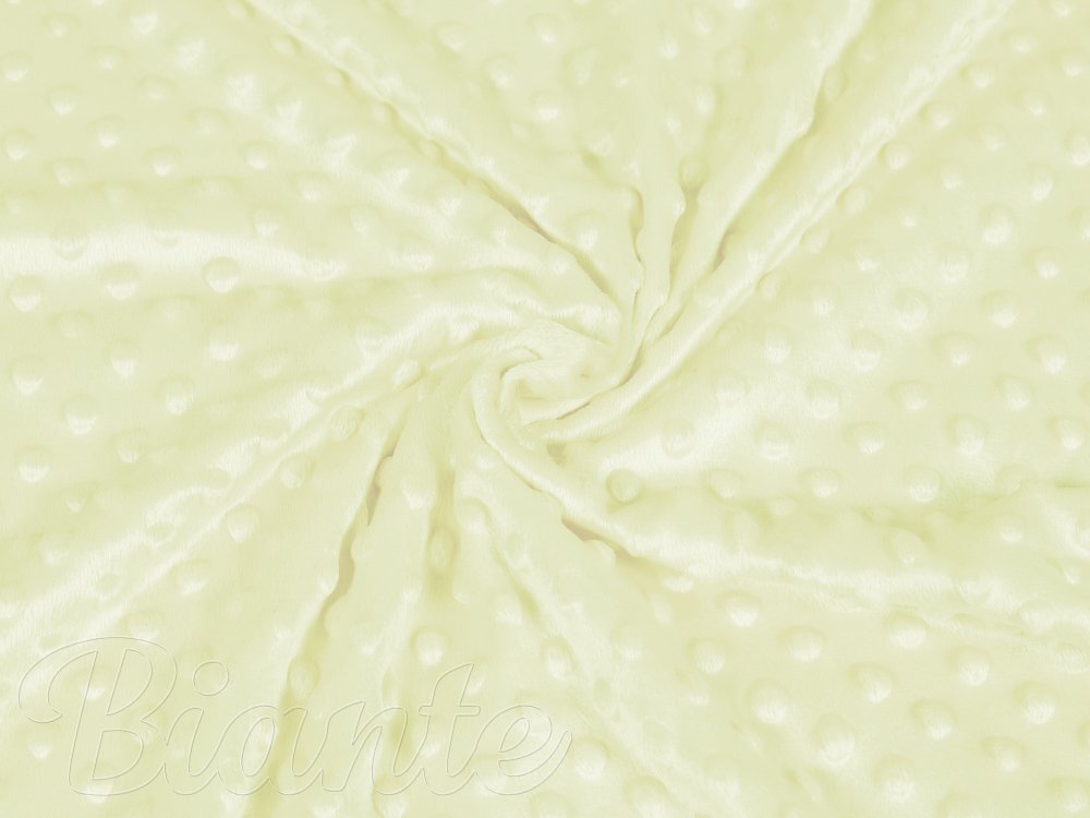 Dětská látka Minky 3D puntíky MKP-043 Pastelově žlutozelená - šířka 150 cm - detail 1 - Biante.cz