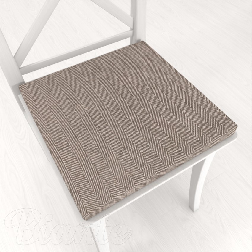 Čtvercový podsedák BKM-302 Šedohnědé cik-cak proužky - 38x38x3 cm - Biante.cz
