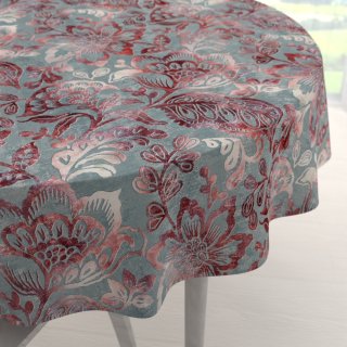 Sametový kulatý ubrus Tamara TMR-054 Abstraktní vínové květy na šedozeleném - Biante.cz Sametový kulatý ubrus Tamara TMR-054 Abstraktní vínové květy na šedozeleném - Biante.cz