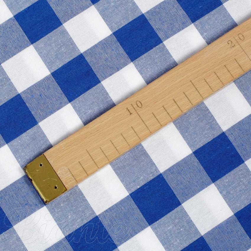 Dekorační látka Rebeka RE-007 Modro-bílá kostka velká - šířka 140 cm - detail 4 - Biante.cz