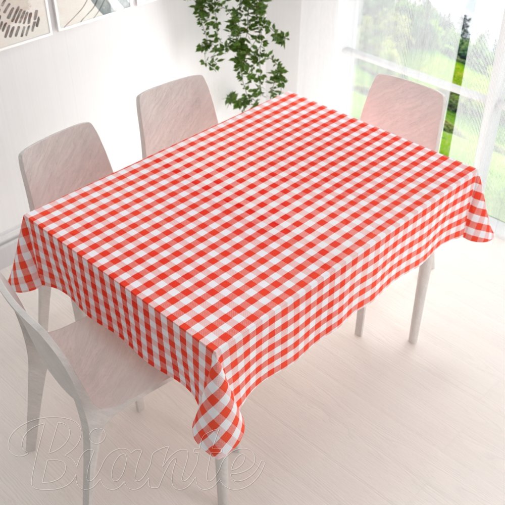 Teflonový obdélníkový ubrus TF-071 Červeno-bílá kostka - detail 1 - Biante.cz