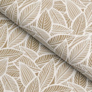 Dekorační látka Leona LN-168 Bílé listy na světle hnědém - šířka 140 cm a 280 cm - Biante.cz Dekorační látka Leona LN-168 Bílé listy na světle hnědém - šířka 140 cm a 280 cm - Biante.cz